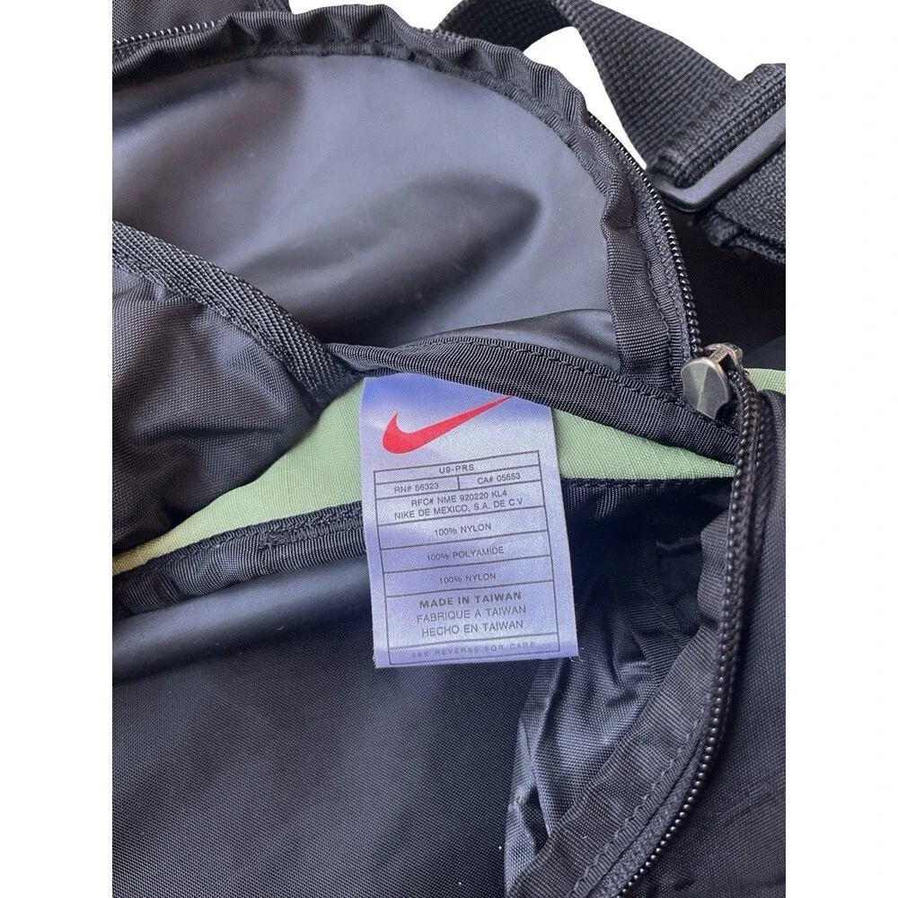 Nike‎ Duffel Gym Bag Black Volt Green Sports Training Travel Shoulder Bag Medium